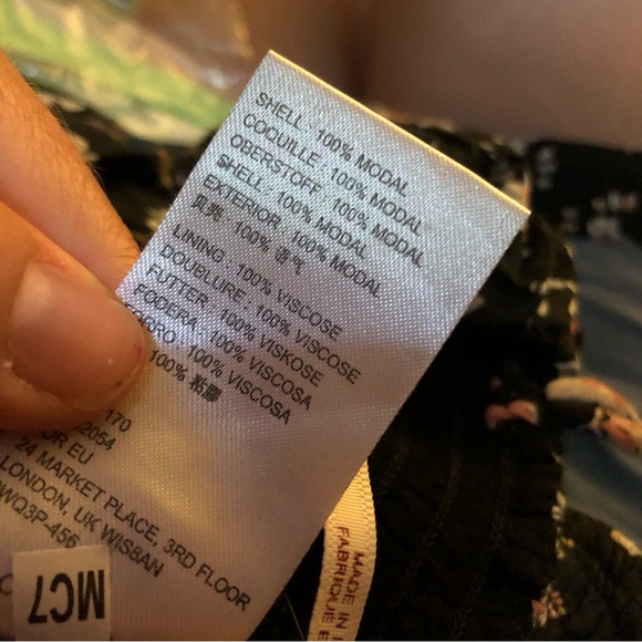 NWT $128 Free People Black Floral Bijou Smocked Crop Top & Skirt 2 pc Set 4 - Picture 9 of 9